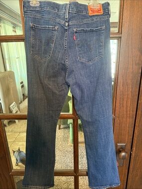 Levis Classic Bootcut Jeans Womens 14 Medium Wash Blue Denim Stretch Mid Rise